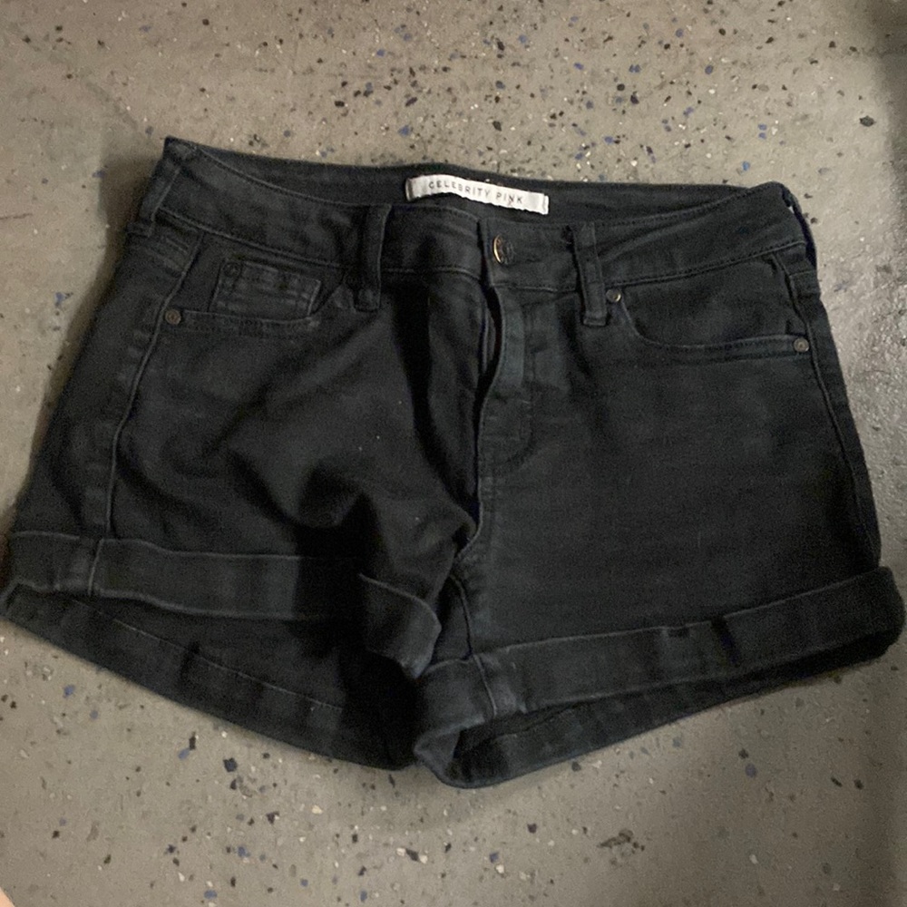 celebrity pink size 25 black jean shorts
